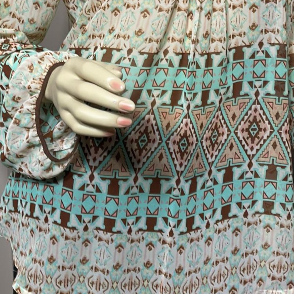 Women's Large Charming Charlie BOHO Blouse Gypsy Hippie Casual Elegant - Picture 3 of 4